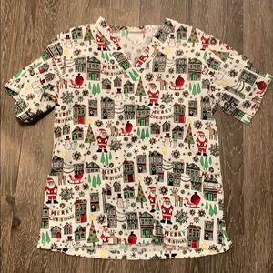 Christmas scrub top